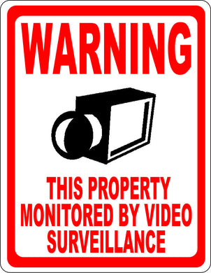 Warning This Property is Monitored by Video Surveillance Sign
