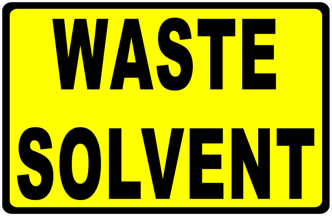 Waste Solvent Sign