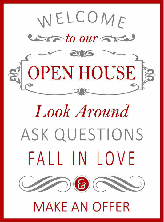 Welcome to Our Open House Real Estate Sign