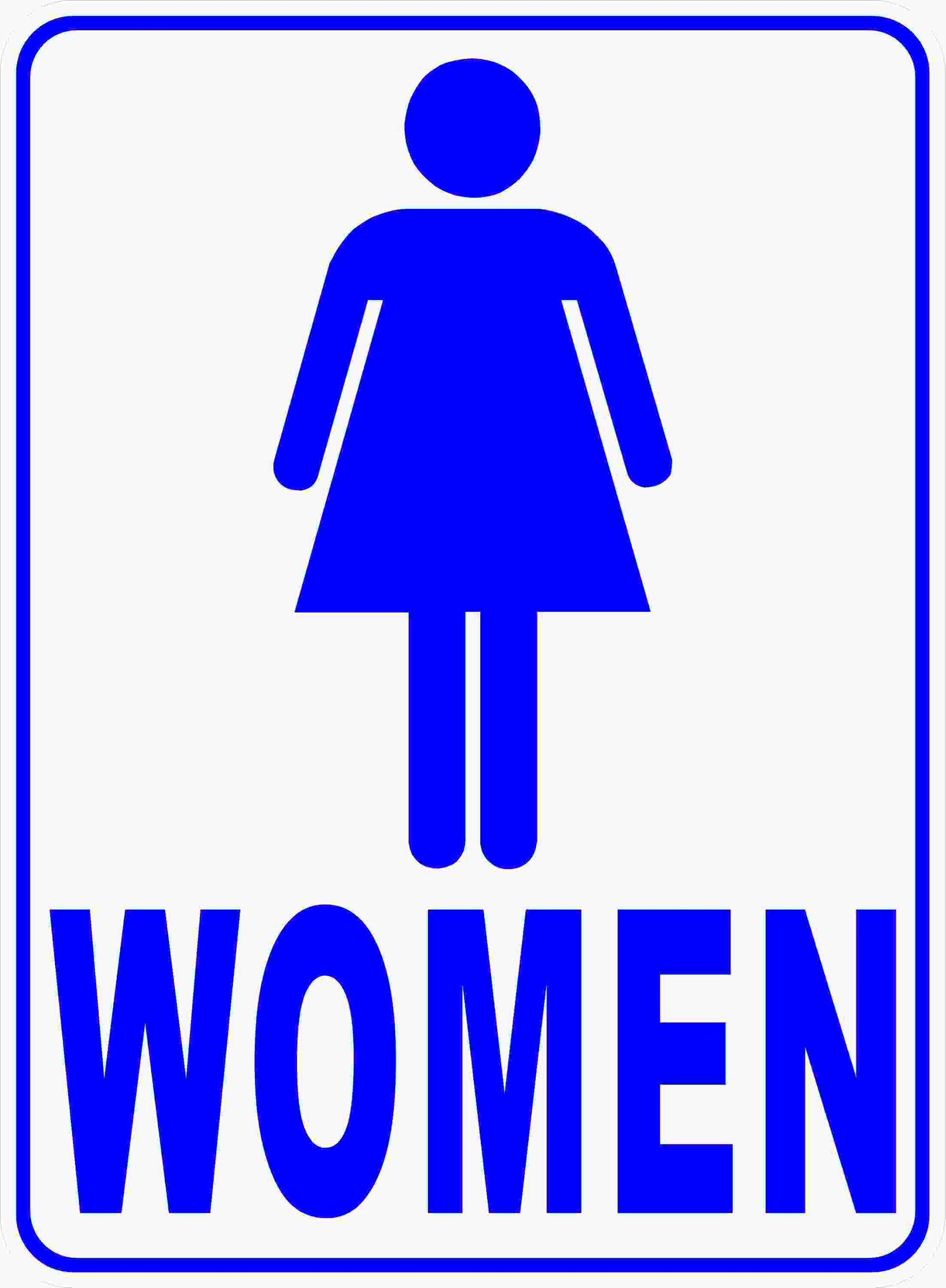 Women's Room with Symbol Bathroom Sign