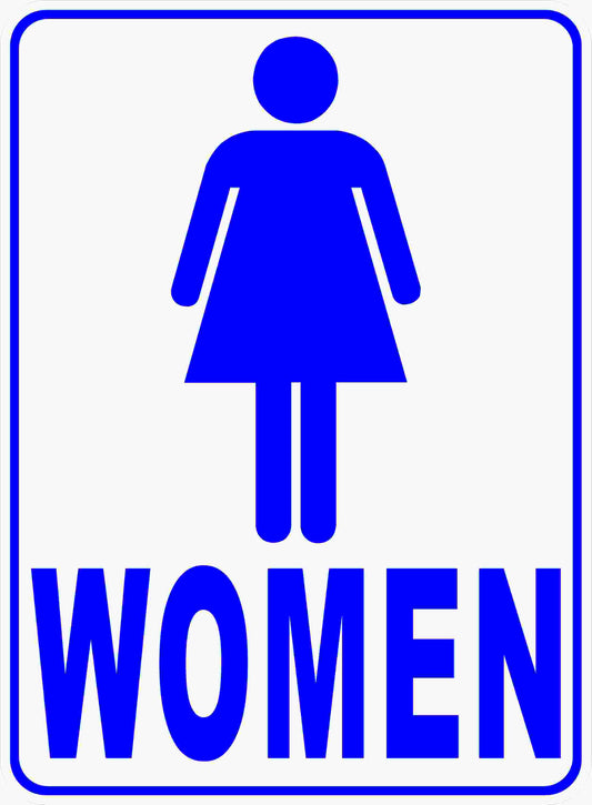 Women's Room with Symbol Bathroom Sign